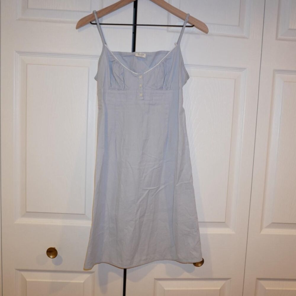 Brandy-melville Women's Blue and Grey Dress